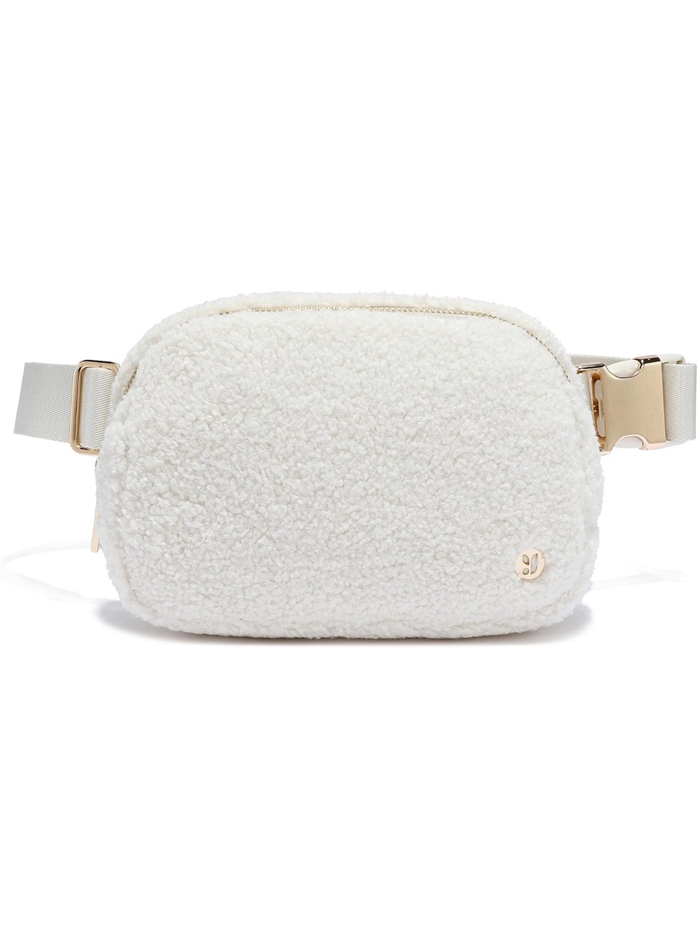 Sherpa Belt Bag, Fleece Crossbody Bag Fanny Pack Ivory
